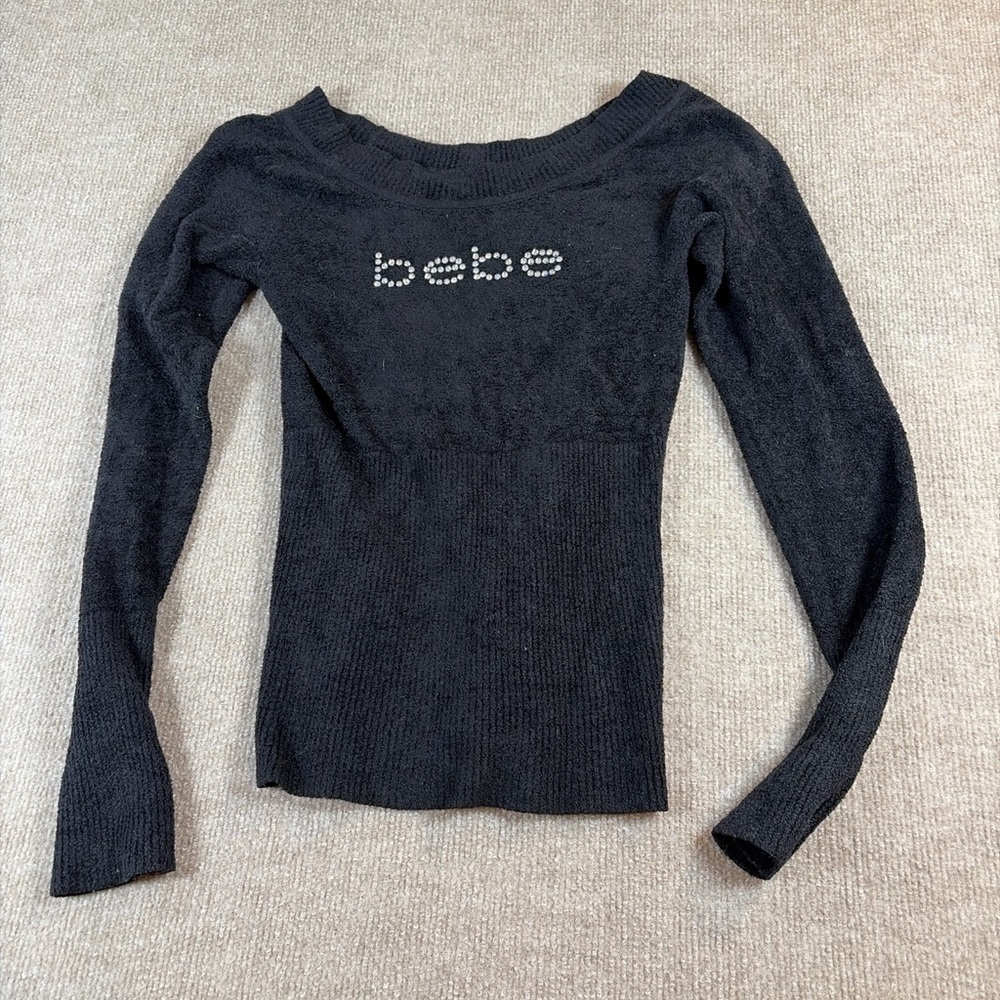 Bebe Black Long Sleeve Sweater 1343